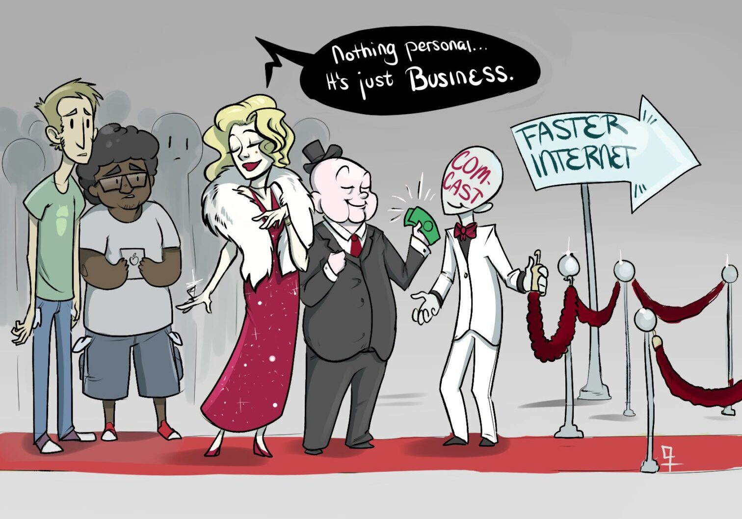 Business-themed internet speed metaphor