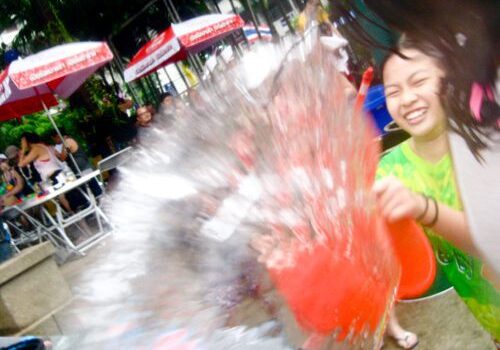 Outdoor water fight fun