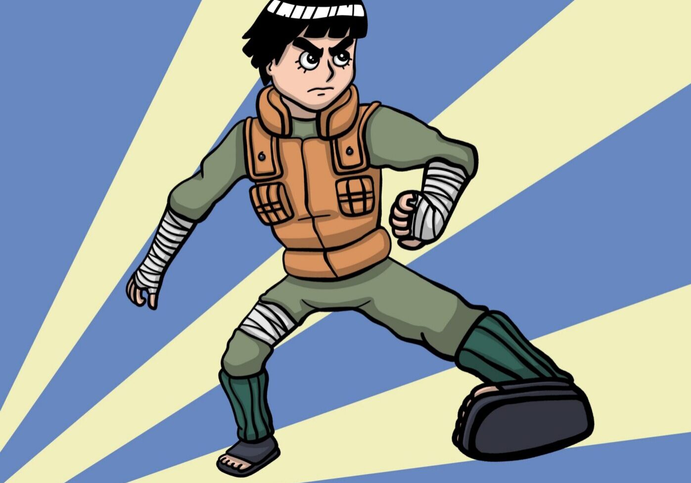 Cartoon ninja ready for action
