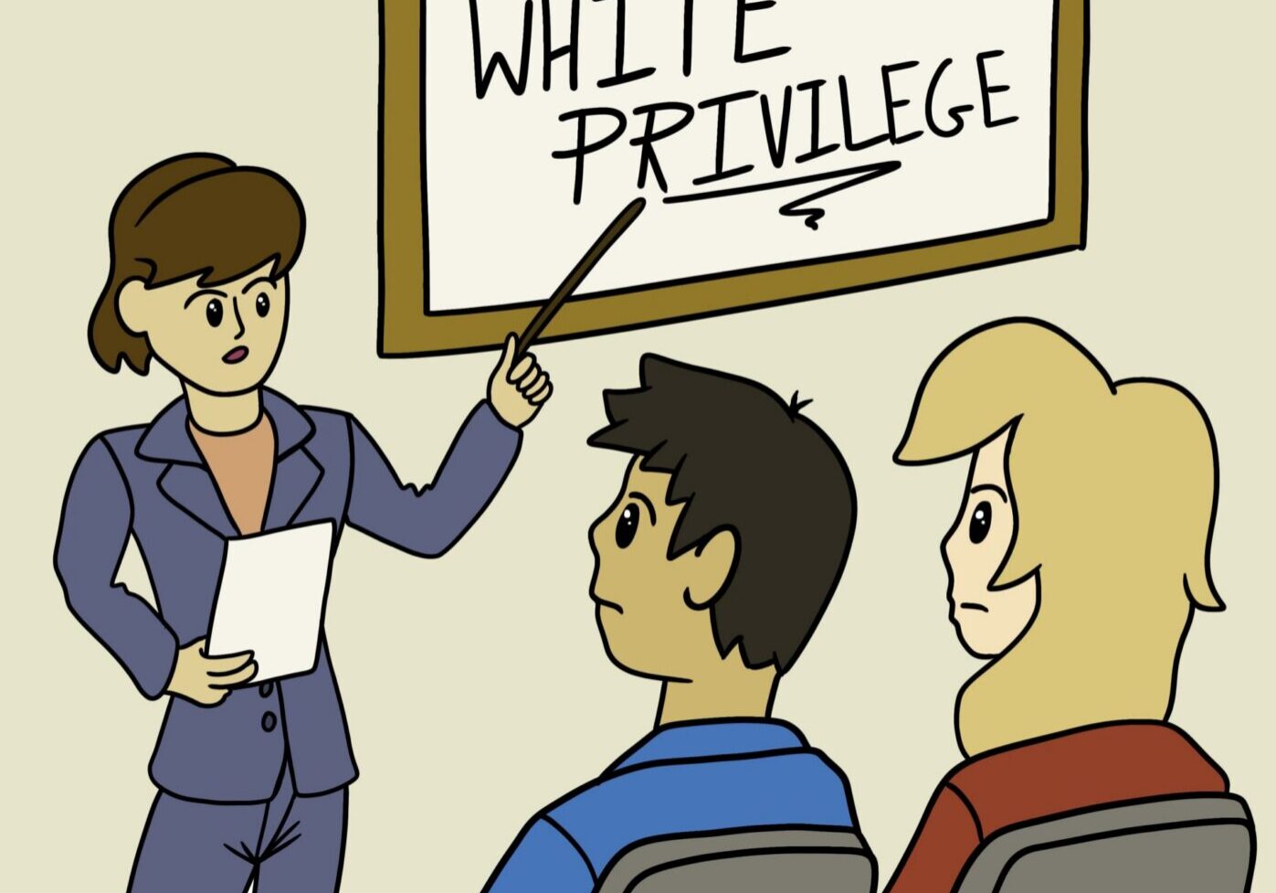Audience learning about white privilege