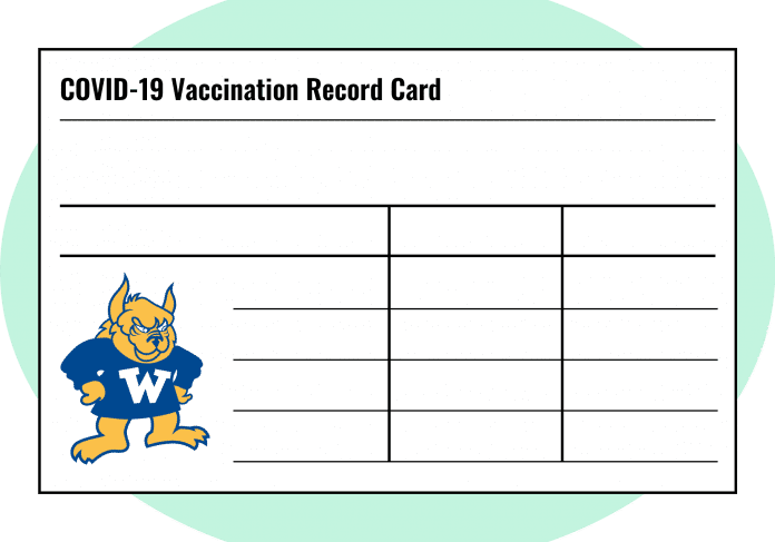 COVID-19 vaccination record card illustration