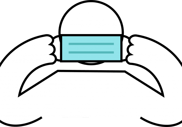 Person wearing a medical mask icon
