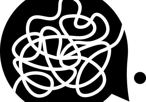Chaotic white line drawing on black