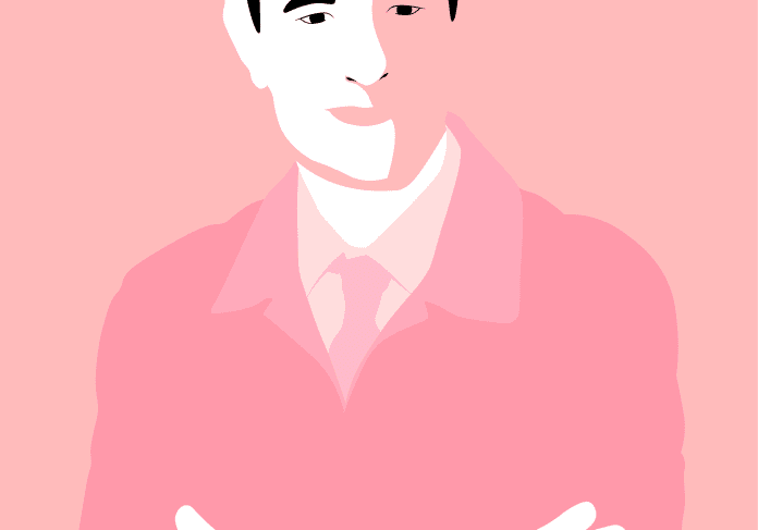 Minimalistic portrait in pink tones