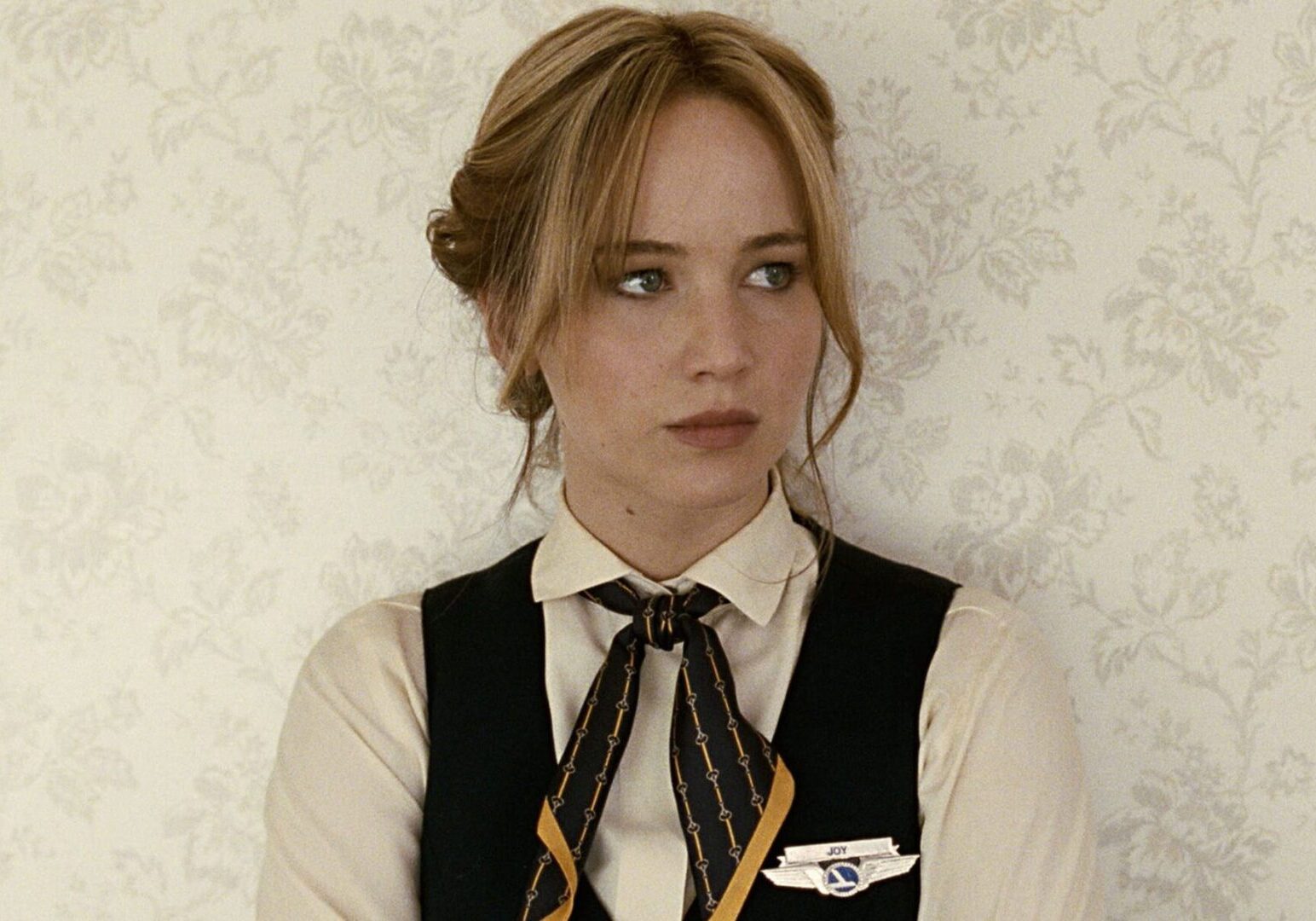 Airline staff wearing a scarf