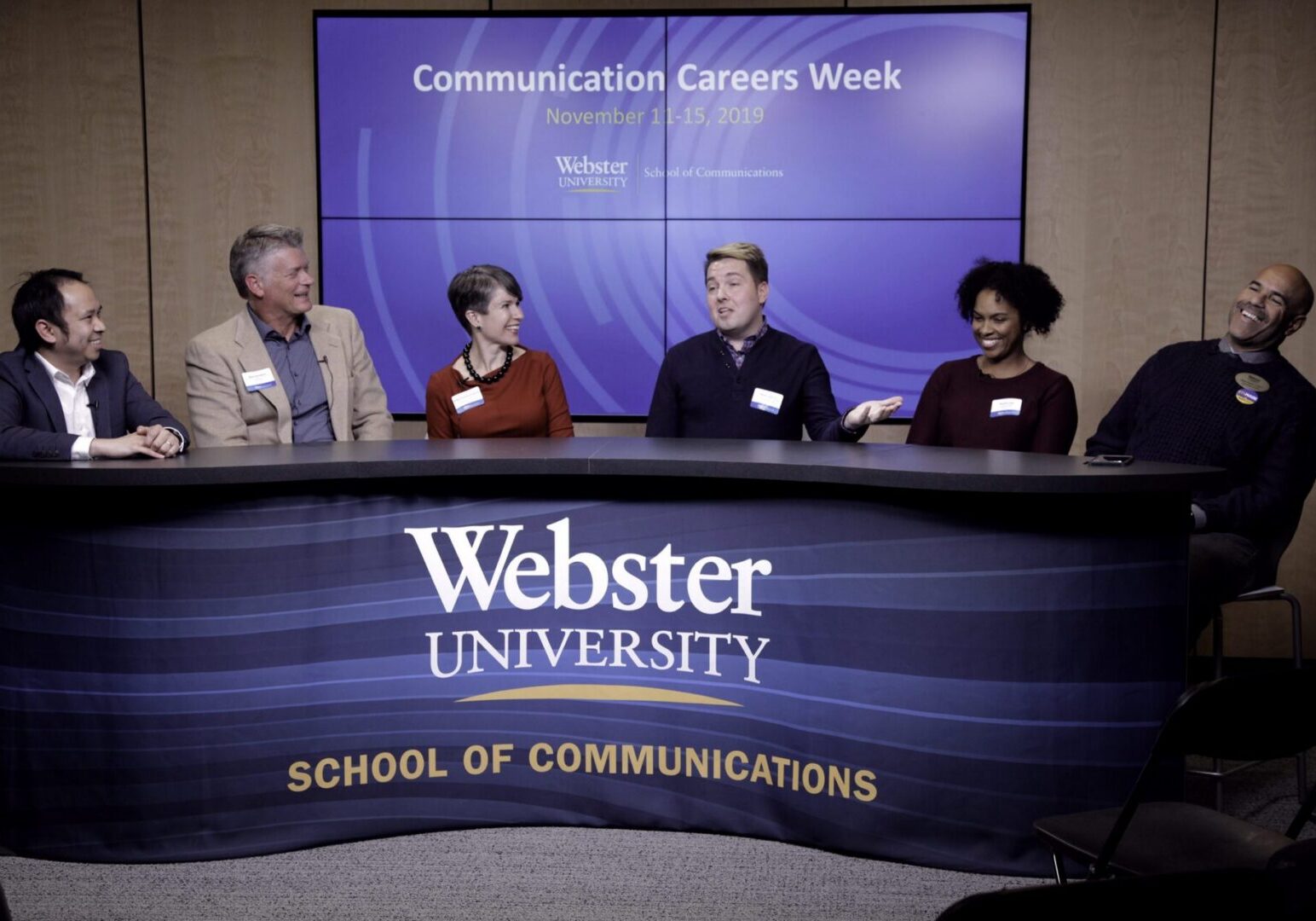 Communication Careers Week panelists seated