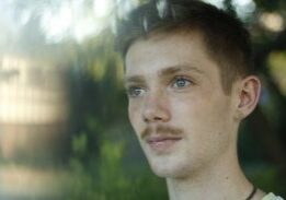 Pensive man with mustache