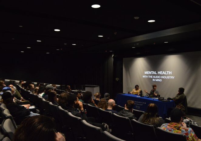 Audience attending mental health panel discussion
