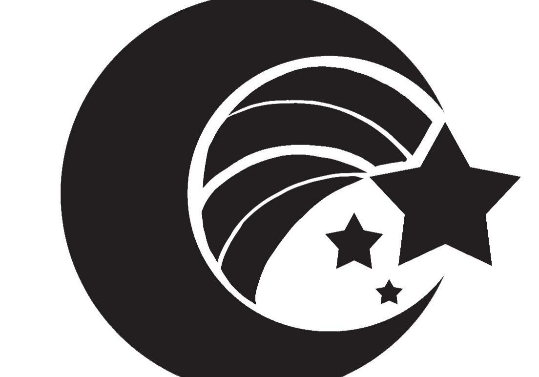 Black crescent with stars