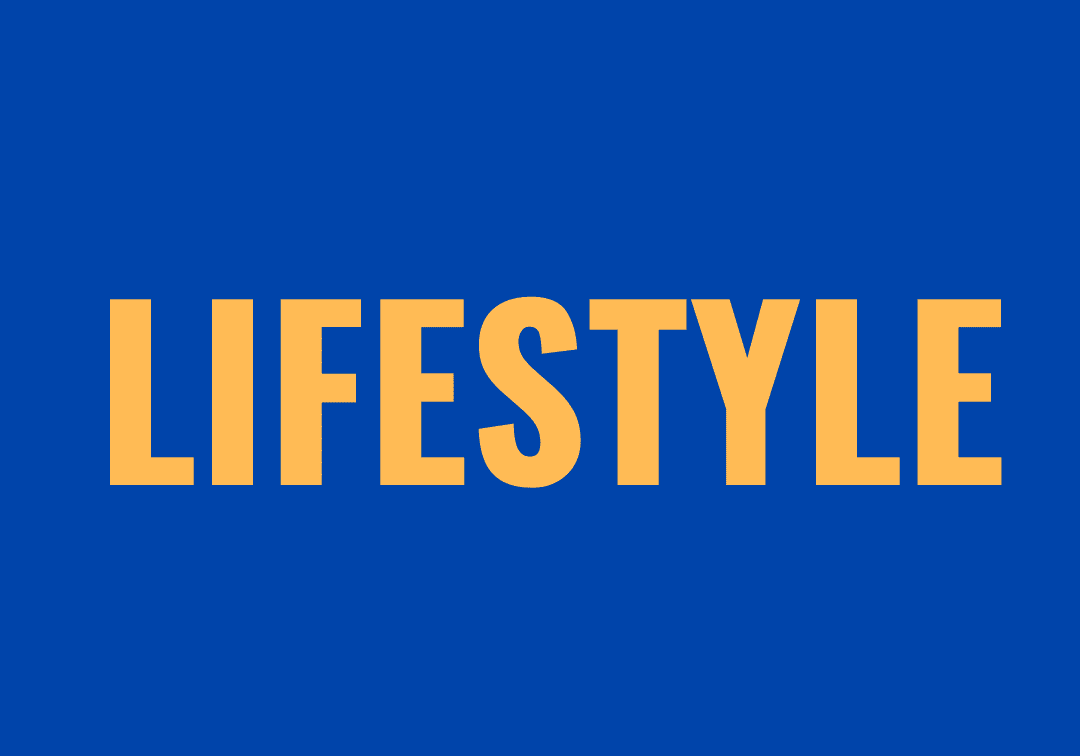 Blue background with "LIFESTYLE" in yellow