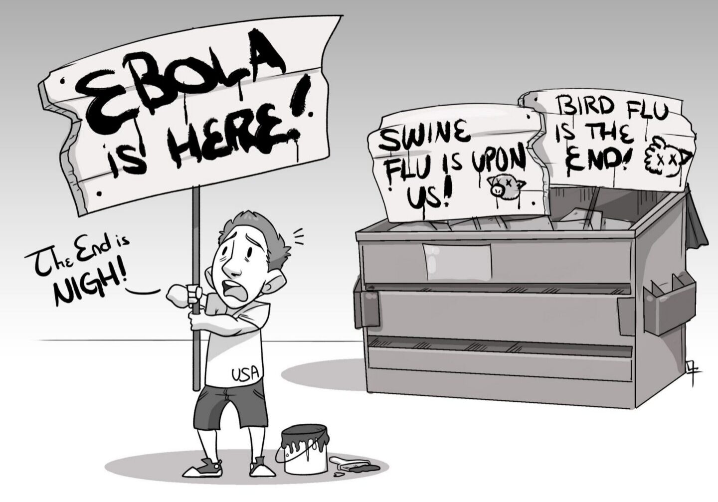 Person warning of disease threats