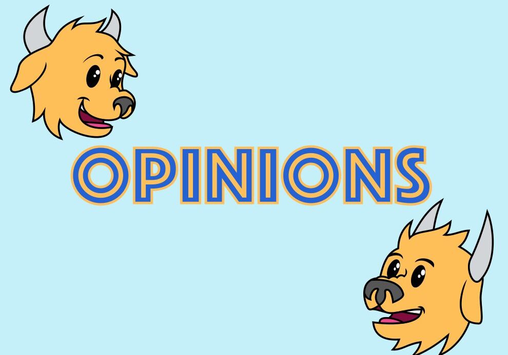 Cartoon animals with "Opinions" text