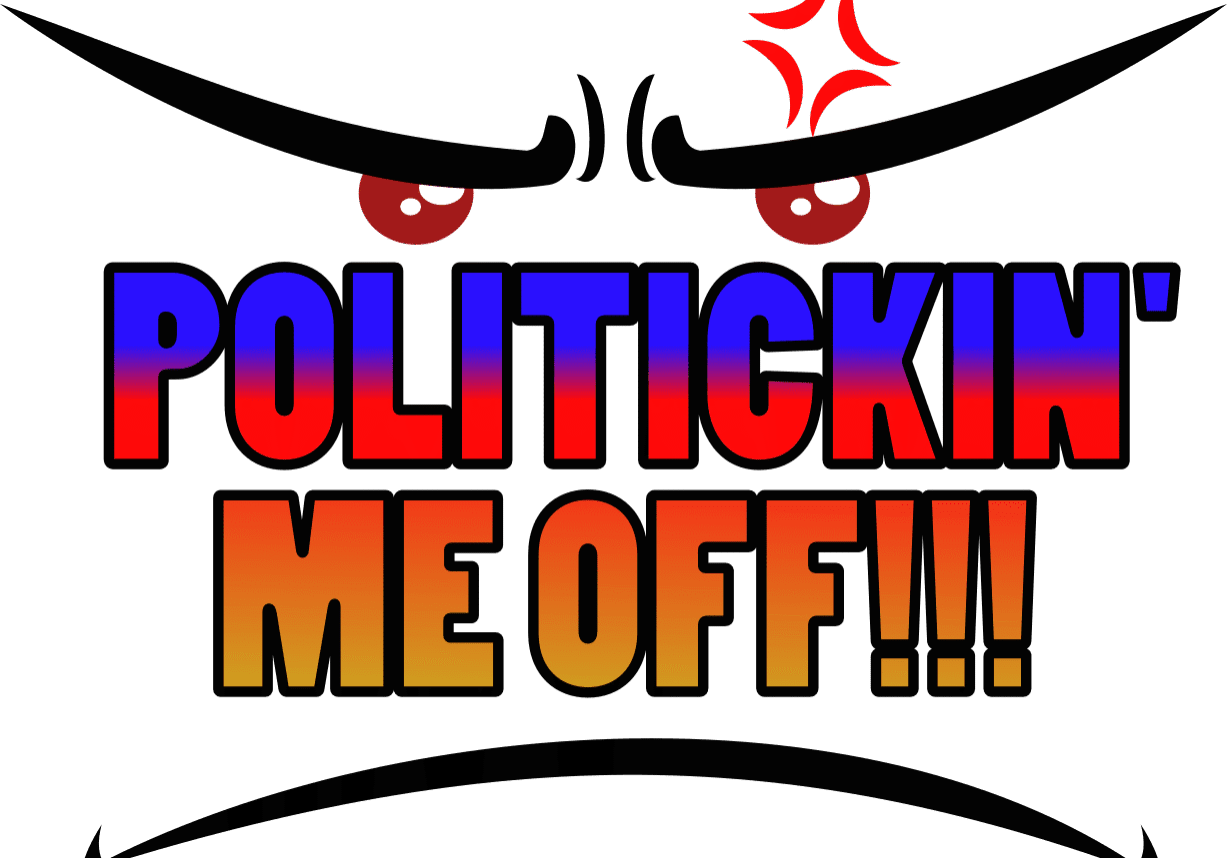 Colorful text expressing political frustration