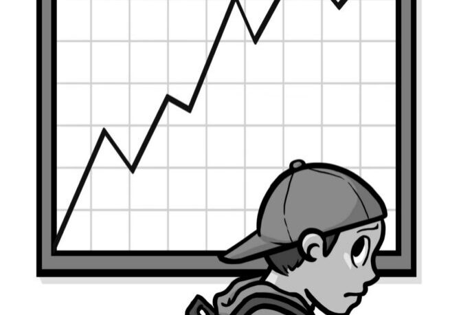 Concerned student with tuition cost chart