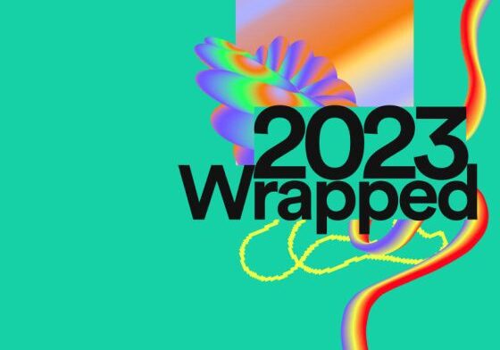 Vibrant 2023 Wrapped text and graphics