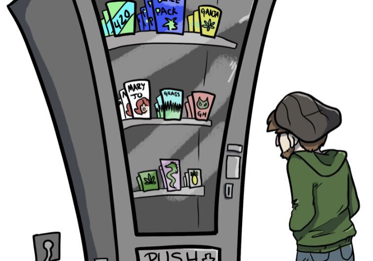 Vending machine with cannabis products