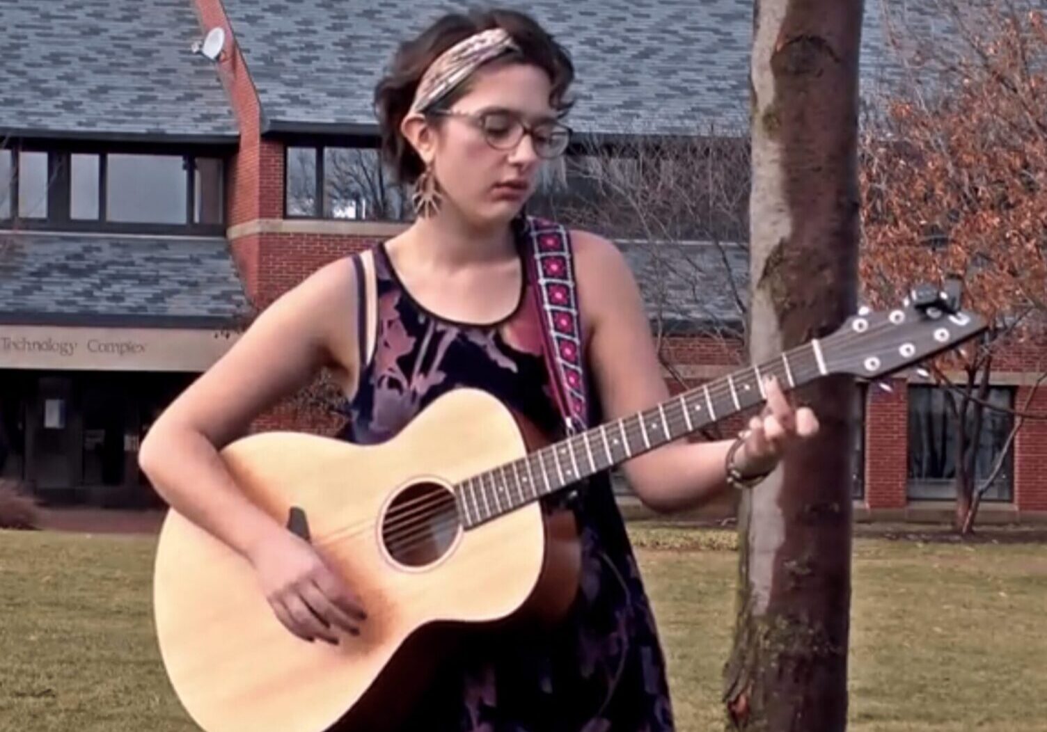 Musician performing in a park