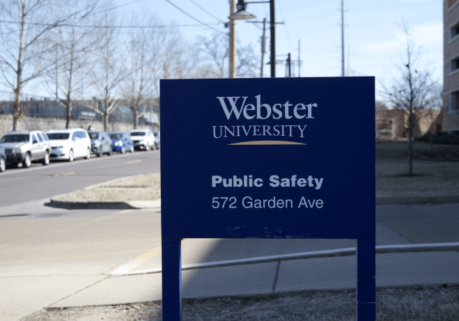 Campus security sign, 572 Garden Ave