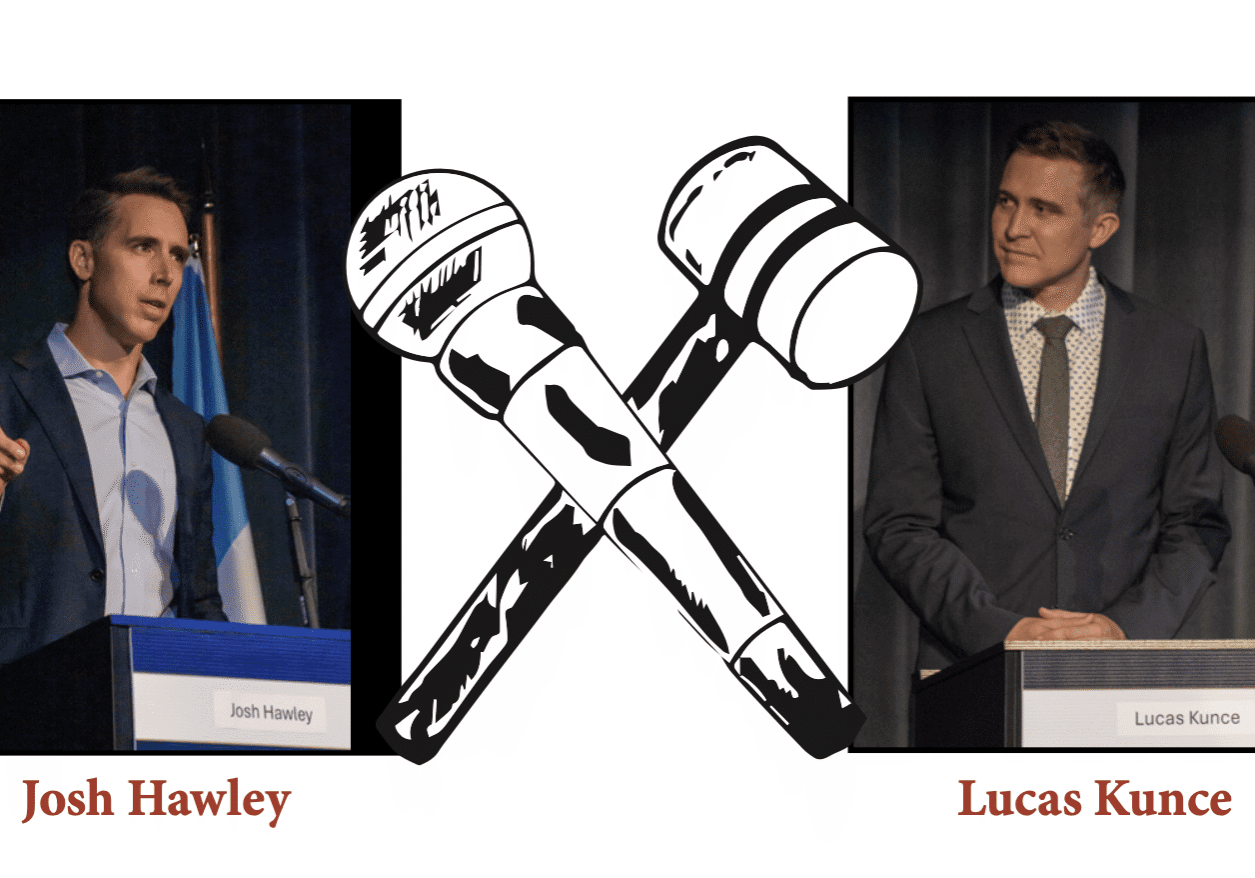 Speakers at a debate event