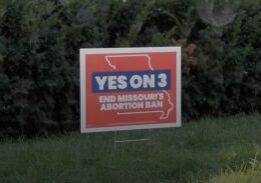 Campaign sign supporting Missouri's Proposition 3