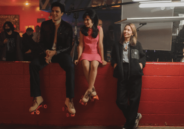 Friends enjoying a roller rink outing
