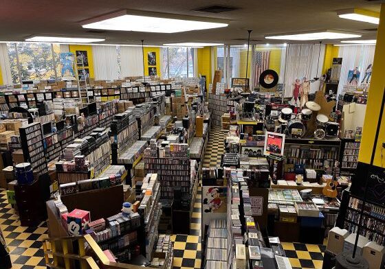 Vintage music shop interior