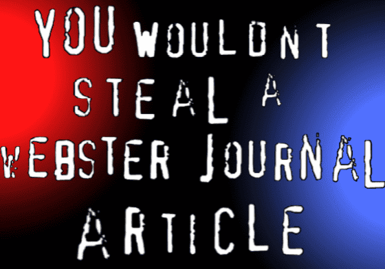 Warning text about stealing articles