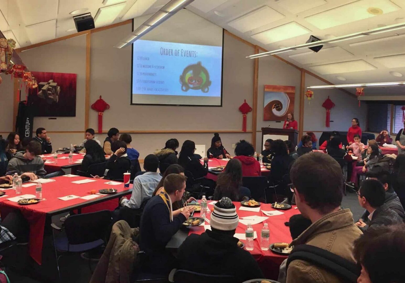 Guests attending a cultural celebration dinner