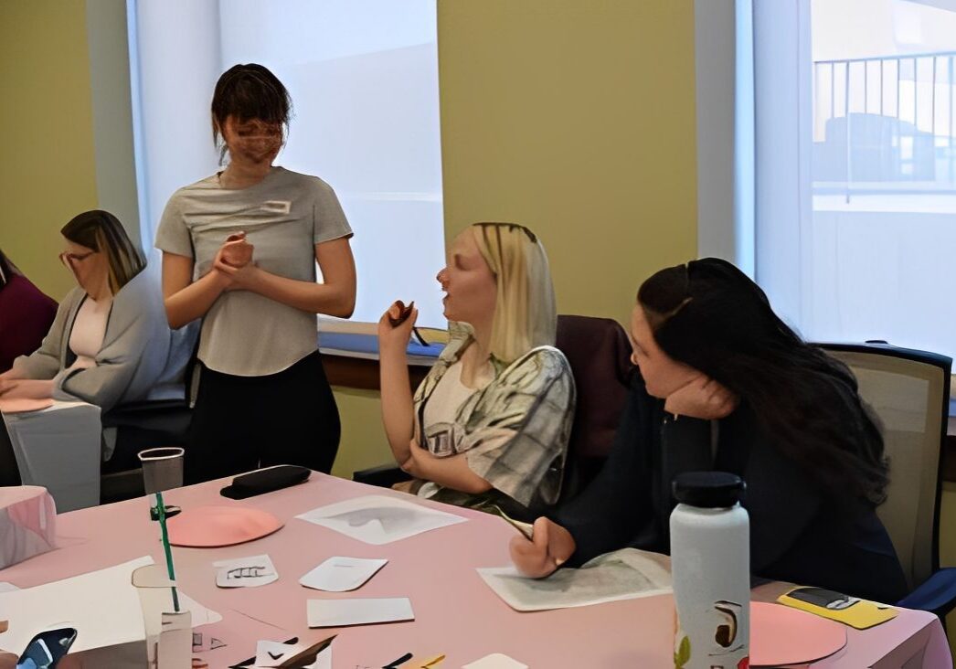 Group discussion around a table