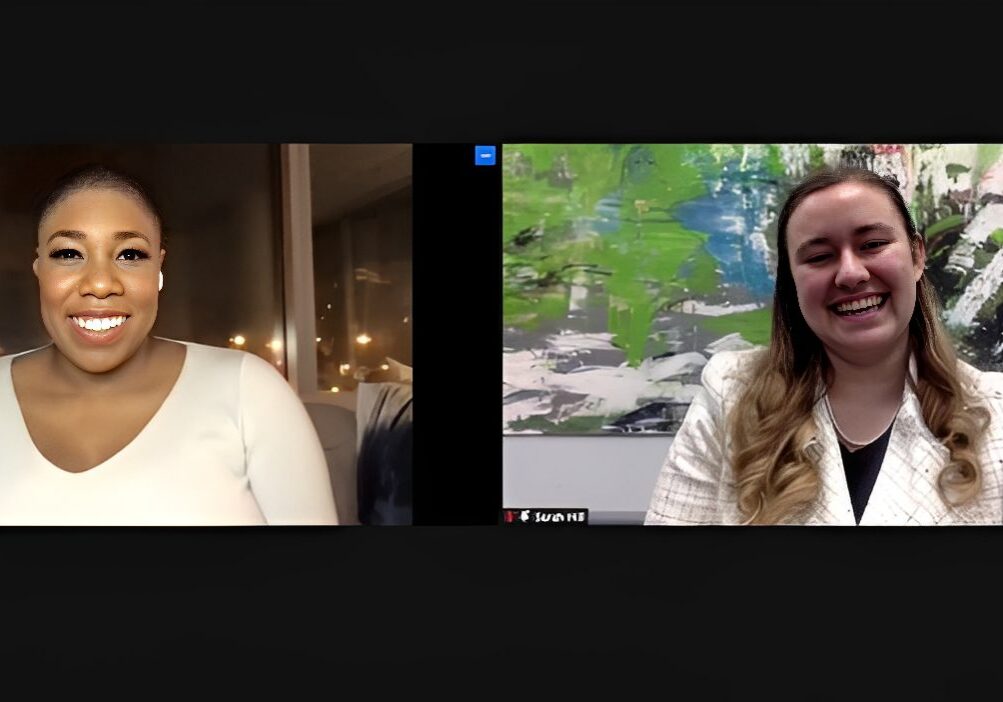 Two people in a video call