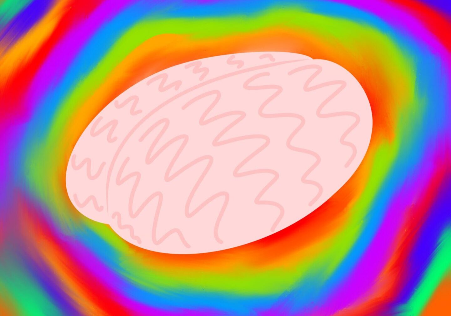 Psychedelic brain with vibrant colors
