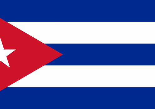 National flag of Cuba with white star