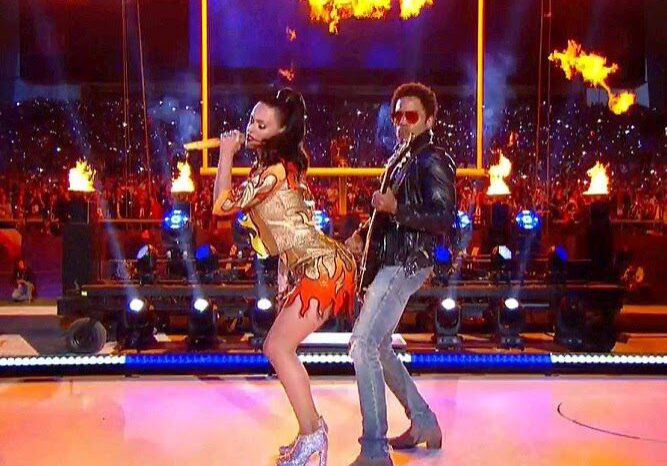 Energetic stage performance with fire effects