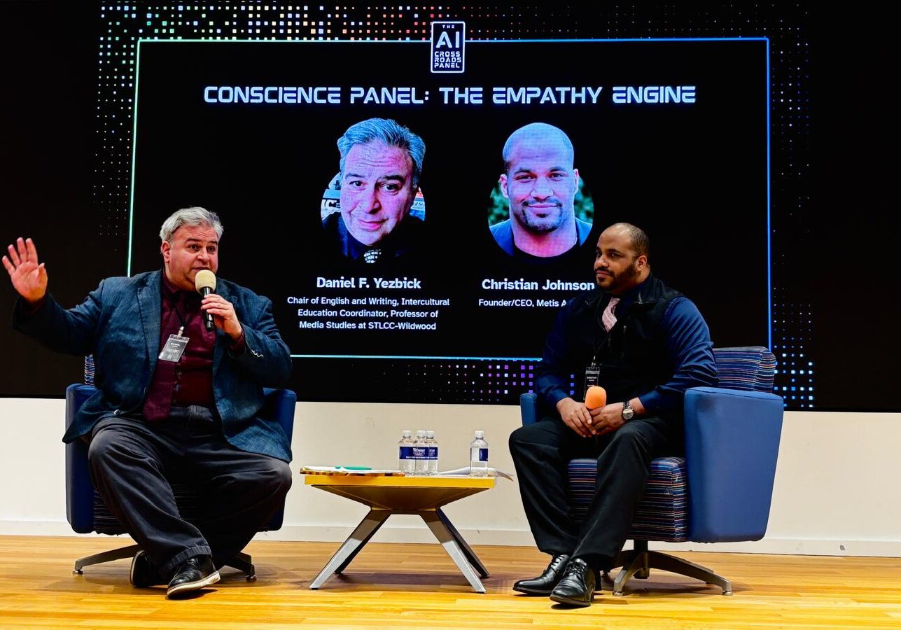 Panelist Daniel F. Yezbick and Christian Johnson speaking