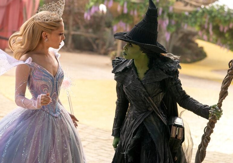 L to R: Glinda (Ariana Grande) and Elphaba (Cynthia Erivo) in “Wicked: For Good”. Photo courtesy of Universal Pictures
