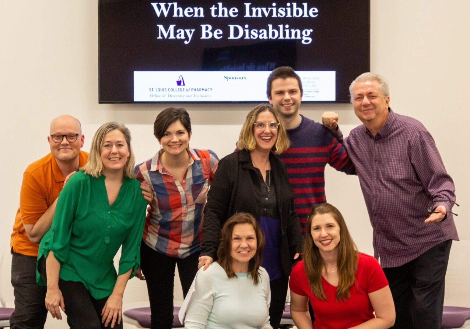 Team gathered for an inclusive discussion event