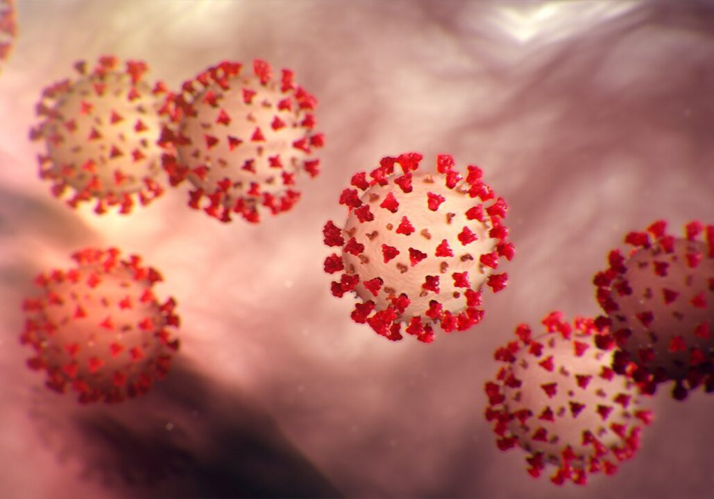 Coronavirus particles illustration