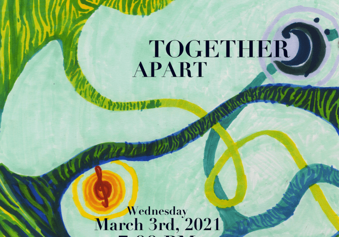 Artistic poster with event details