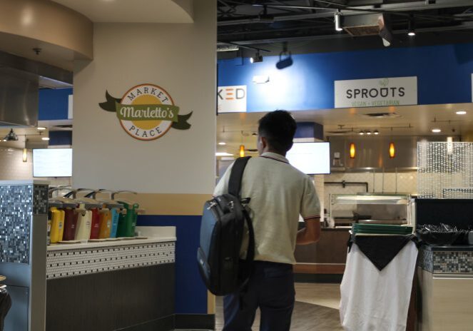 Person walking in food court
