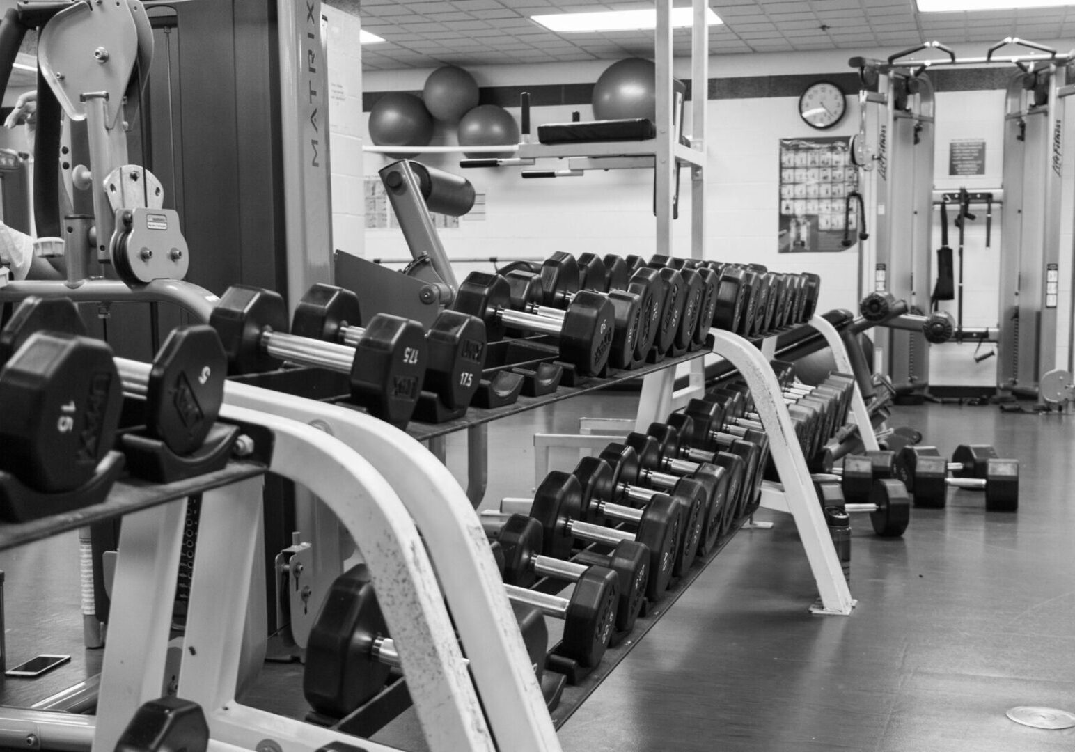 Weightlifting area in a gym