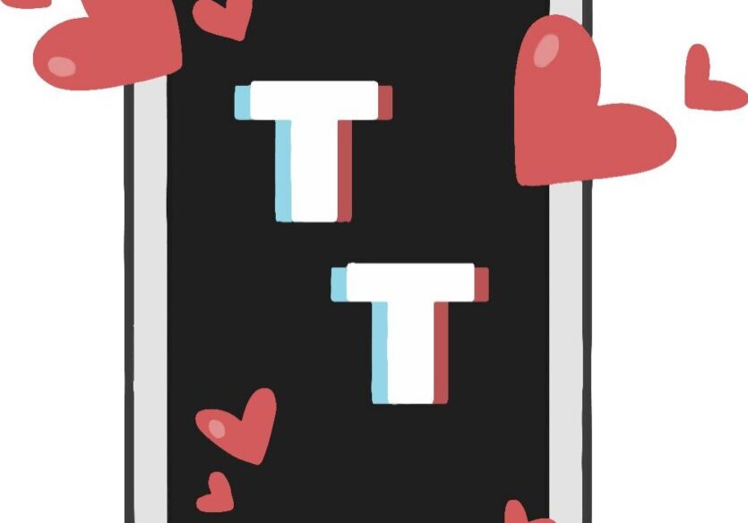 Smartphone with hearts and letters