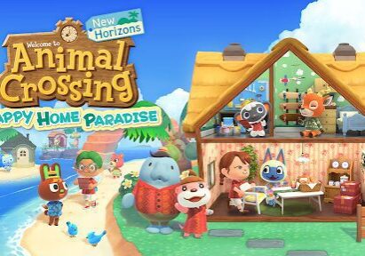 Colorful Animal Crossing island setting