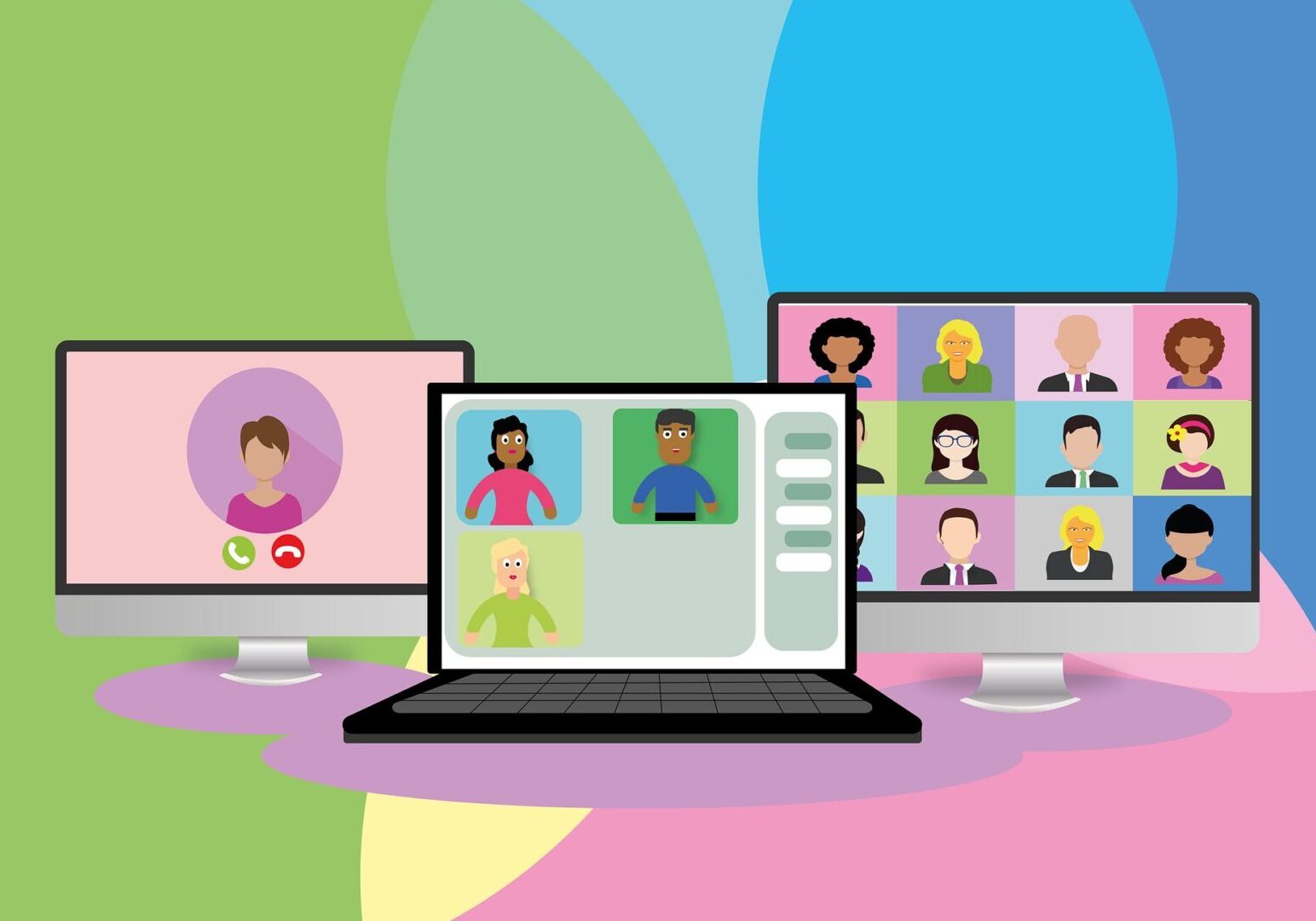 Online communication via computer screens
